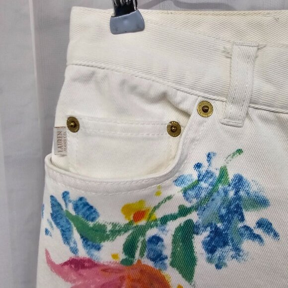Lauren Ralph Lauren Floral Boot Cut Jeans - White - Picture 3 of 16